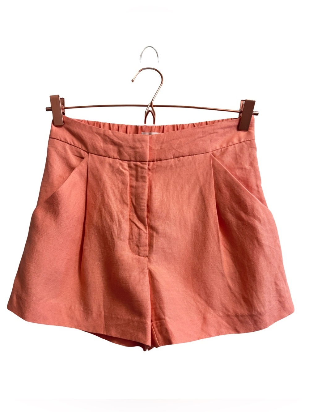 Aritzia Fable Linen Blend Mini Short Salmon Colored Size 2